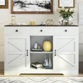 53" Modern Farmhouse Coffee Bar with Power Outlet & 3 Drawers