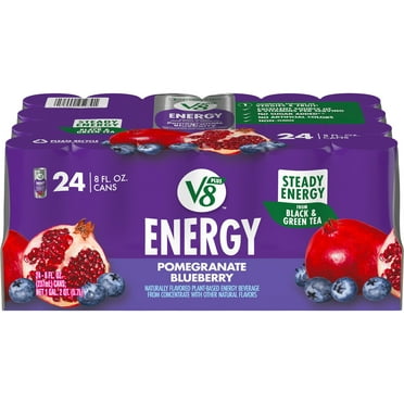 V8  ENERGY Pomegranate Blueberry Energy Drink, 8 FL OZ Can (Pack of 24)