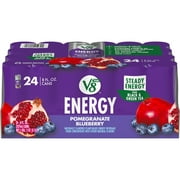 V8 +ENERGY Pomegranate Blueberry Energy Drink, 8 FL OZ Can (Pack of 24)