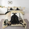 thumbnail image 3 of Homewish Princess Black Dress Queen Comforter Set for Female, Fashion High Heel Bag Bedding Sets, Gold Sequin Print Reversible Bedding Comforter Set, Microfiber Bedroom Decor, 3-Piece, 3 of 8