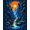 Blue Orange, Pattern 5, variant on Design&I 8'x10' Washable Area Rug Pixel Volcano Landscape Blocky Cube Terrain Interlocking Block for Dining Room, Large Office, Lounge, Snag-Free