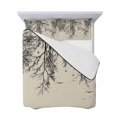 thumbnail image 7 of Quilts Twin-XL Size Bedding Set, Beige Black Branches Lightweight Quilted Comforter, Botanical Dead Tree Birds Soft Reversible Bedspread Coverlet with Pillow Covers for All Season, 68" x 98", 7 of 7