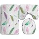 thumbnail image 1 of Juego de alfombras de baño de 3 piezas ABPHQTO Tatuaje de Pluma de Colores, 1 of 2