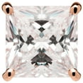thumbnail image 2 of 14K Solid Rose Gold Stud Earrings | Princess Cut Cubic Zirconia | Screw Back Posts | 3.0 CTW | With Gift Box | Everyday Elegance, 2 of 8