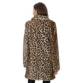 thumbnail image 2 of Giolshon Women's Leopard Print Faux Fur Parka Long Sleeve Warm Fluffy Winter Overcoat Outerwear, 2 of 4