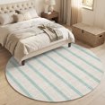 thumbnail image 3 of Round Area Rugs 6Ft, Mint Green Sttripes Non-Slip Washable Circle Rugs Carpet, Modern Minimalist Lines Beige Indoor Outdoor Rug Floor Mats Throw Runner for Bedroom Living Room Bathroom, 3 of 6