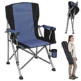 thumbnail image 4 of Folding Fishing Chair with Rod Holder, 150Kg Heavy Duty All Terrain Chair with Side Pocket, Cup Holder, Portable Adults Armchair for Outdoor, Camping, Garden, Beach, Lawn, Picnic, 4 of 11