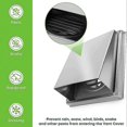 thumbnail image 4 of 4 Inch Dryer Vent Cover Outdoor Walls, Stainless Steel External Extractor Wall Vent Cushioned Non-Return Flap, 4 of 5