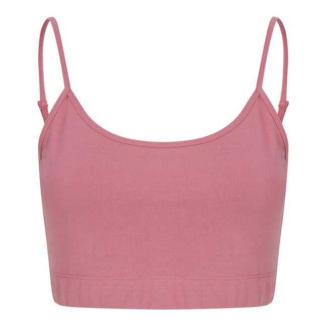 Skinni Fit - Top Crop Fashion de Sostenible para Mujer (Rosa Dusty)