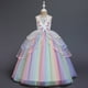 thumbnail image 5 of Vestido de Cosplay de unicornio para niñas, traje de princesa sin mangas de arcoíris para fiesta de cumpleaños y boda, vestido Formal de noche, 5 of 5
