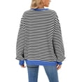 thumbnail image 3 of Deago Women Oversized Striped Color Block Long Sleeve Crew Neck Sweatshirt Casual Loose Pullover Y2K Shirt Top, 3 of 8