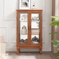 thumbnail image 5 of Newboti 2 Doors Curio Cabinet with Tempered Glass Doors, Curio Cabinets with Mirrored Back Panel and Adjustable Shelves, Lighted Display Cabinet for Home, Office Light Bulb Included Oak 65505552488966, 5 of 16