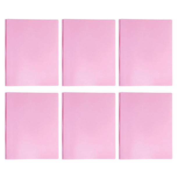 Matsuzay Carpeta de informes de 6 pack/lote con práctico bolsillo lateral para tarjetas de visita hechas de Material metálico Carpetas de archivos rosa claro