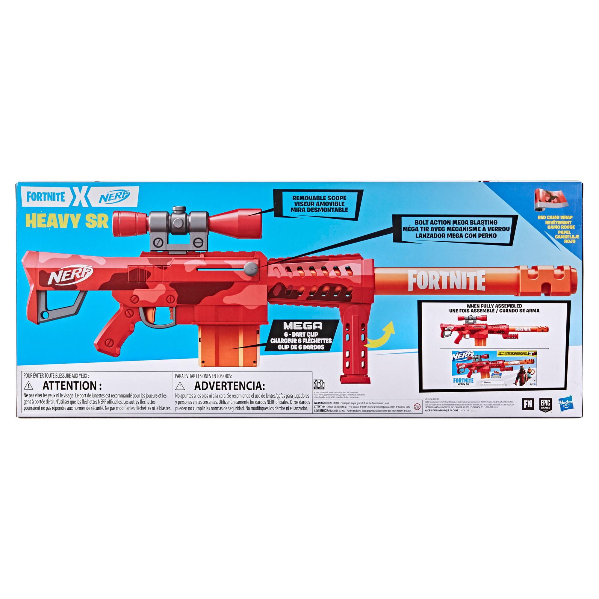 Amazon.com: NERF Fortnite Heavy SR Blaster Scope, Big