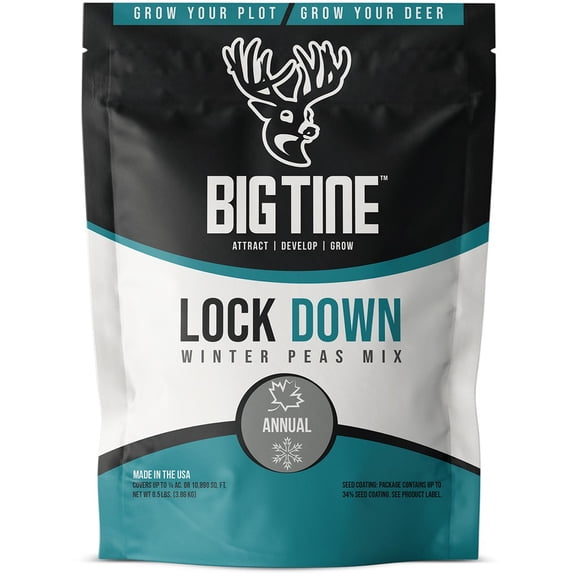 Big Tine Lock-Down Winter Peas Food Plot Seed, Deer Hunting Attractant, 8.5 lb