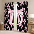 thumbnail image 2 of Manfei Letter Monogrammed D Black Out Curtains for Boys Girls,Kawaii Ribbon Bow Curtains Pack of 2 (42x63 Each),Dreamy Princess Bedroom Curtains,Lightweight Room Decor, 2 of 6