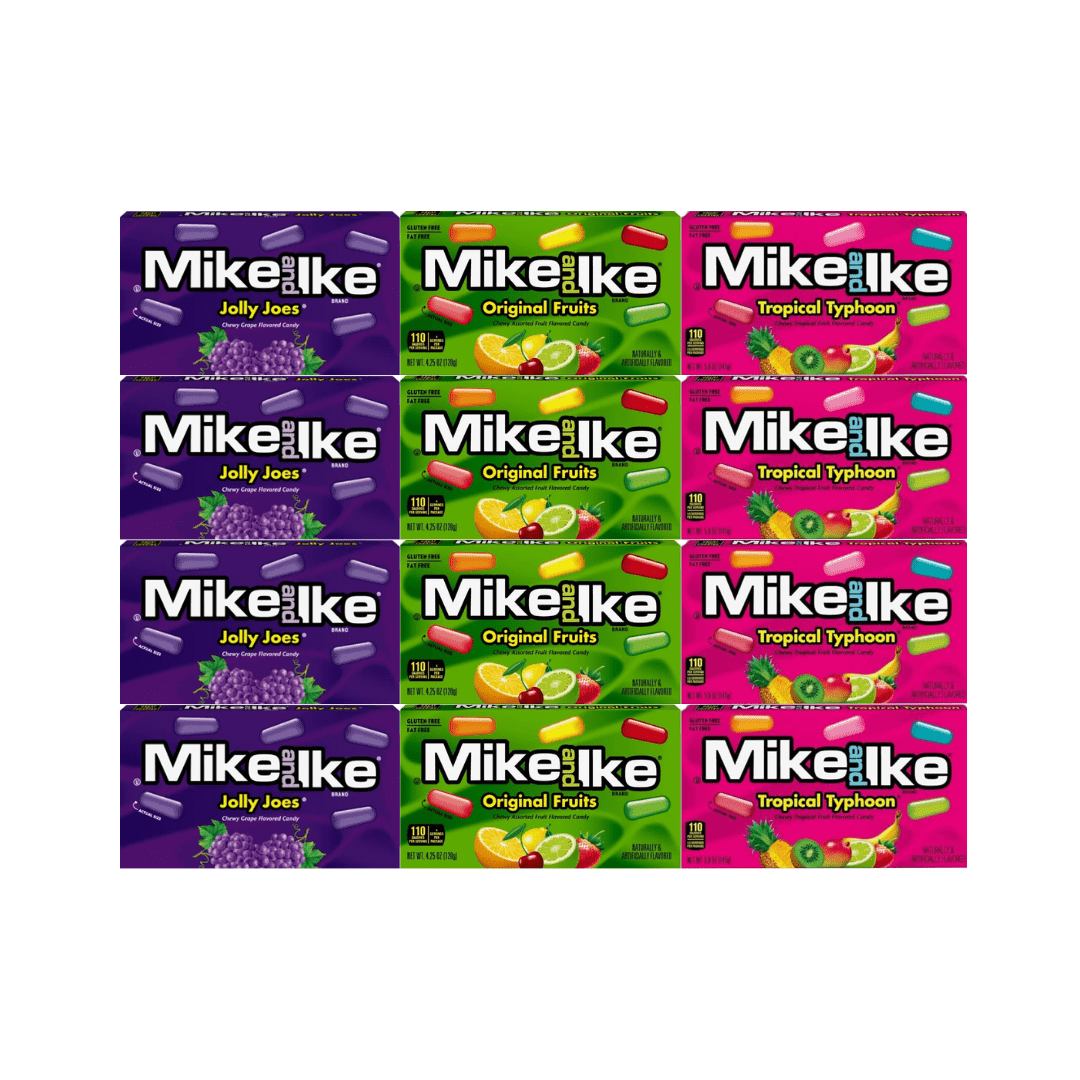 Variety Pack Mike and Ike Candy Assortment, Sour Blue Raspberry