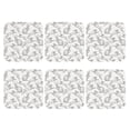 thumbnail image 2 of Fuzoiu Hand Drawn Rabbit Print Leather Coasters Set,Drink Coasters Set of 6,for Tabletop Protection, Durable PVC Coasters,Home Décor and Housewarming Gift,Square, 2 of 7