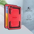 thumbnail image 2 of SOATUTO for Vankyo S8 Drangon Touch Y80 Tab Case with Screen Protector Rugged Hybrid Case Built-in Stand with Tempered Galass Film for Winnovo M8/TECLAST P80H P80X Mix Qlink Scepter 8"-Red+1 Pcs, 2 of 6