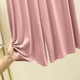 thumbnail image 5 of Ecqkame Women's Pajama Capri Pants High Waisted Wide Leg Lounge Pants Lightweight Comfortable Home Pant with Pockets Pink L, 5 of 5