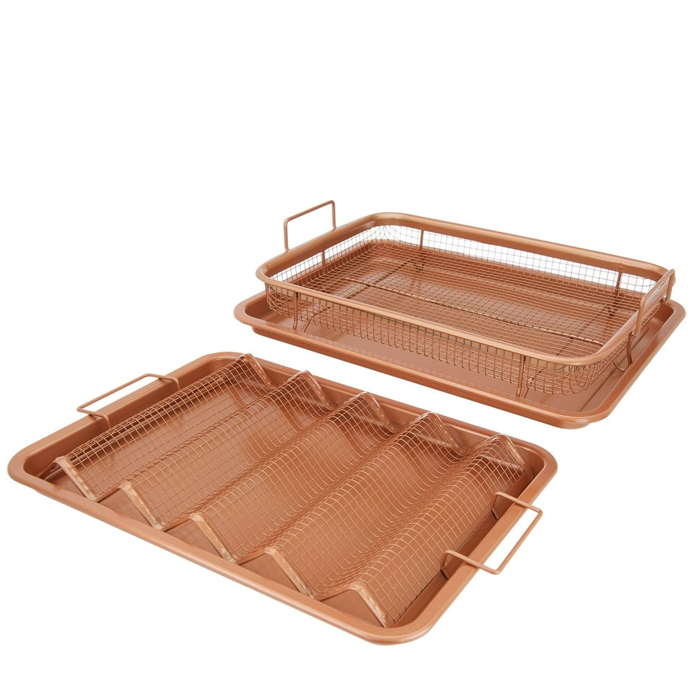 Copper Chef 4Piece Nonstick Bacon and Crisper SetRefurbished
