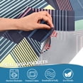 thumbnail image 5 of Yayeee Kitchen Curtains Tier Set of 2 Light Filtering 57"x24" Over Sink Window Panels, Cube Stripes, 5 of 7