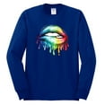thumbnail image 2 of Wild Bobby, Colorful Neon Rainbow Biting Lips, Pop Culture, Men Long Sleeve Shirt, Royal, 3XL, 2 of 3