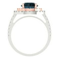 thumbnail image 4 of Halo Engagement Ring for Women - 2.6ct Natural London Blue Topaz in 18K White/Rose Gold Promise Ring, 4 of 6