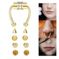 thumbnail image 3 of Anillo  Piercing falso magnético punk Regalos para hombres Mujeres Oro Hugo  Anillo de nariz falso, 3 of 10