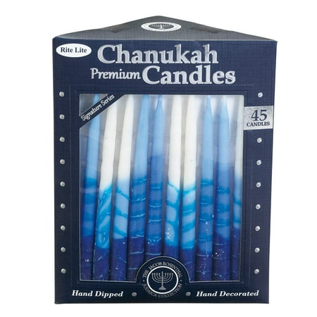 Rite Lite Premium Hand-Dipped Hanukkah Candles, 45-Pack