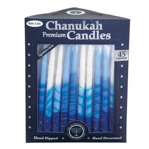 Rite Lite Premium Hand-Dipped Hanukkah Candles, 45-Pack