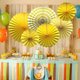 thumbnail image 4 of Ounissouiy 6 uds decoración de fiesta flor de abanico de papel de una sola capa flor de abanico plegable Diy Kits de decoración para fiestas amarillo, 4 of 6