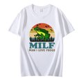 thumbnail image 1 of Camiseta de algodón de gran tamaño para hombre MILF I Love ranas divertida frase Rana anfibios amantes Vintage divertida Unisex informal suelta, 1 of 7