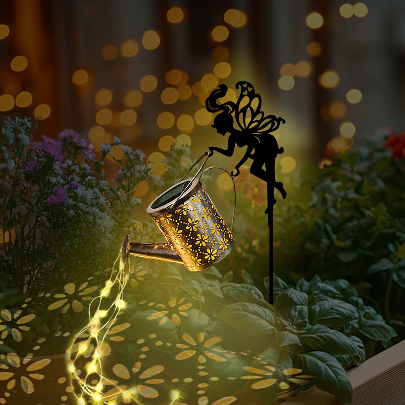 HauiWeiLyai Solar Watering Can Lights - Outdoor Garden Decor with Waterproof Metal Hanging Design, Fairy Lantern for Patio/Lawn/Yard, Unique Solar Kettle Light for Gardening Gifts