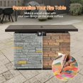 thumbnail image 4 of 43 in. Propane Fire Pit Table Outdoor Stone Firepit Table Rectangular 50000 BTU Propane Fire Tables for Patio, Gray, 4 of 10