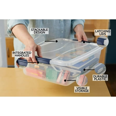 RubberMaid - Cleverstore Plastic Storage Tote Container with Lid (6 Pack)