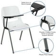 thumbnail image 4 of Flash Furniture HERCULES 5 Pack White Ergonomic Shell Chair with Right Handed Flip-Up Tablet Arm, 4 of 13