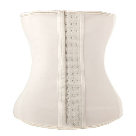 Women s Latex Rubber Waist Trainer Corset Body Shaper! - Nude XSmall