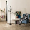thumbnail image 3 of Bestco 67" Industrial Floor Lamp with Hanging Metal Shades, Black, 3 of 13