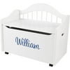 KidKraft - Personalized Limited Edition White Toy Box, Blue Script Boy's Name