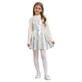 thumbnail image 1 of TiaoBug Costume de Danse Jazz Disco pour Filles Enfants Robe Salopette Métallique Réglable Robe Évasée pour Carnaval Argent 10, 1 of 6