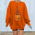 thumbnail image 4 of Sweat-shirts à Imprimé Citrouille Halloween pour Femmes Pull à Manches Longues Pull Col Rond, 4 of 6