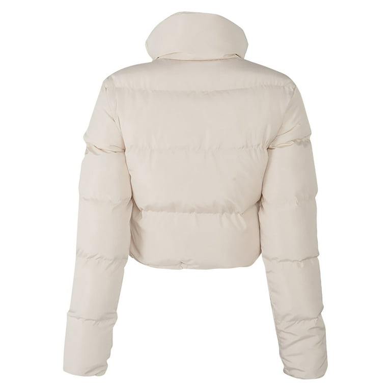 Crop Puffer Jacket - Light beige - Ladies