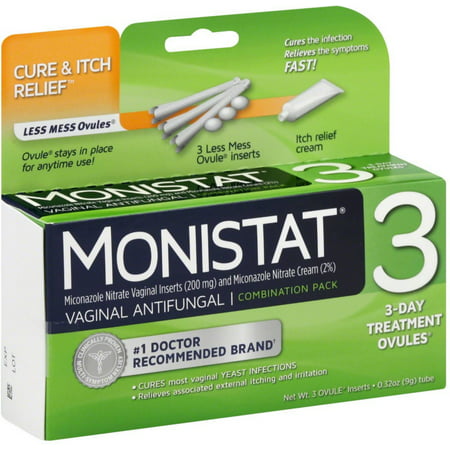 6 Pack - MONISTAT 3 Vaginal Antifungal Combination Pack with Soothing Itch Relief Cream 1 ea