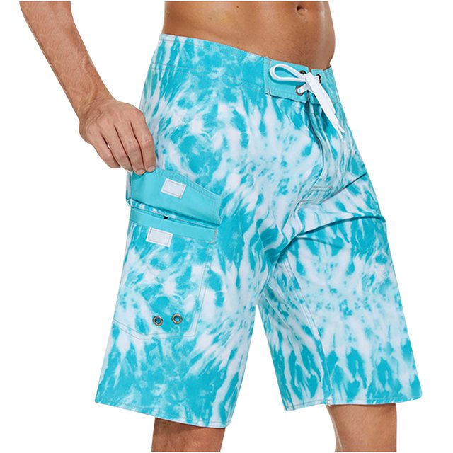 Men's Bathing Board Trunks Beach Shorts Holiday Hawaiian Quick Dry Drawstring Beachwear Swimuits Board Shorts