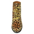 thumbnail image 4 of Forever Women Stacked Chunky Thick High Heels Ankle Boots Lace Up Booties JILLY-3 Suede Camel Leopard Cheetah Print 8.5, 4 of 4