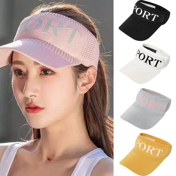 LSQii Sun Visor Hat for Women Men Lightweight Stretchy Wicking Wide Brim Sports Sun Hat Summer UV Protection Ponytail Cap Beige for Outdoor Golf Beach