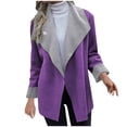thumbnail image 2 of LOVZFMLL Jackets for Women's Loose Solid Color Lapel Double-sided Plush Thick Cardigan Jacket, 2 of 6
