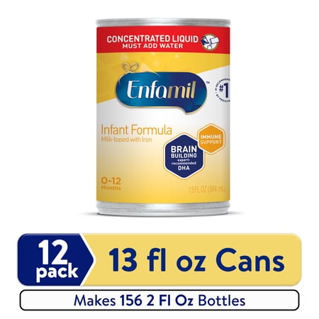 Enfamil Concentrate Baby Formula, Milk-based Baby Formula with Iron, Omega-3 DHA & Choline, 13 Fl Oz Can, 12 Count