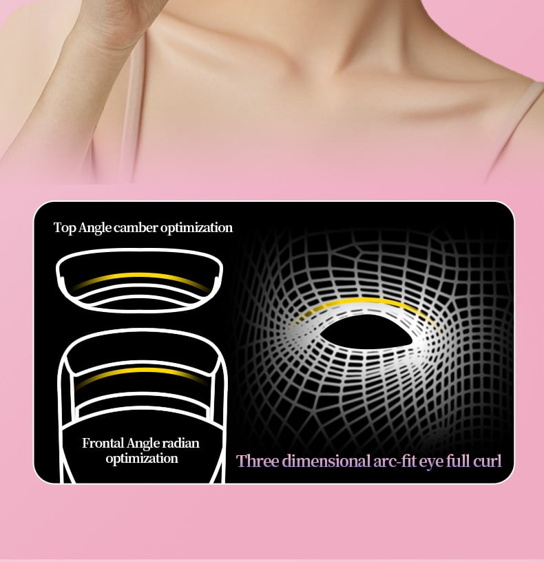 Heated Eyelash Curler - 10s Heat, 2-Level Adjustable Temp Heat Sensitive Silicone Pad, 24H Hold to Style Natural Eyelashes Dual-Temp Control & Type-C Recharge (Pink)